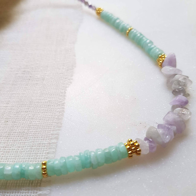 Amethyst + Amazonite Necklace