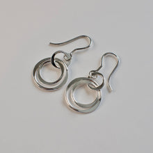  Sterling Silver Triple Loop Link Earrings