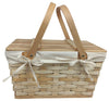 Natural Woodchip Picnic Basket w/Cotton Liner