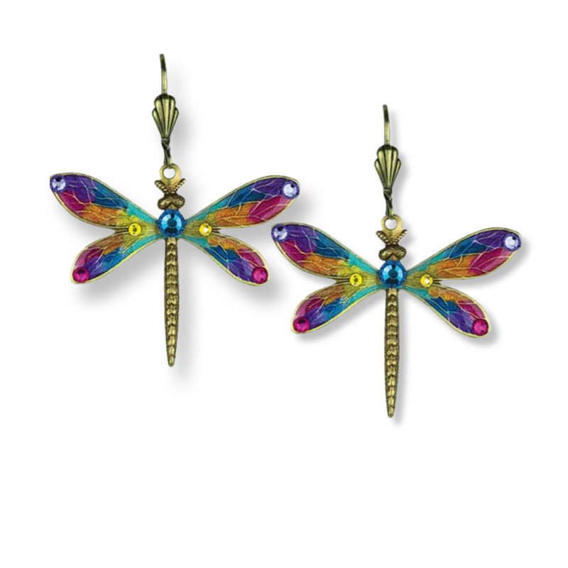 Iridiana  Crystal Dragonfly Earrings