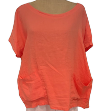  Coral Round Neck Short Sleeve Top