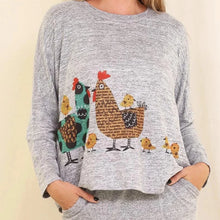  Chick Chat Long Sleeve Crew Neck Top
