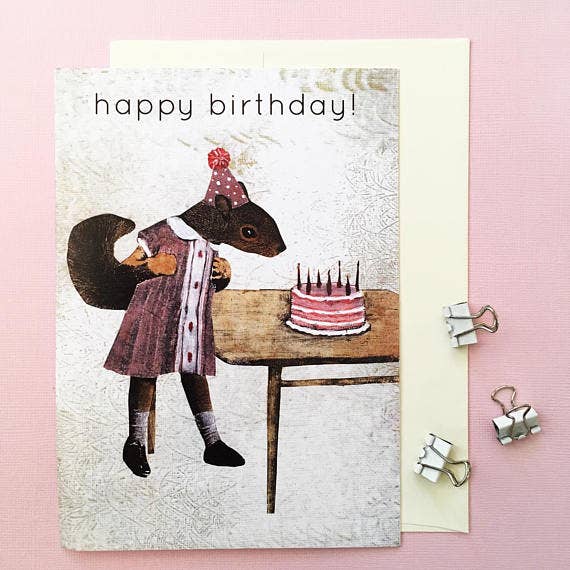 Squirrel Birthday Card