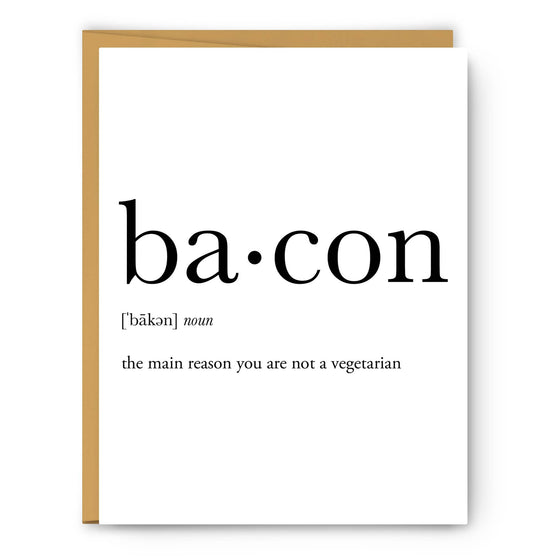 Bacon Definition - Greeting Card