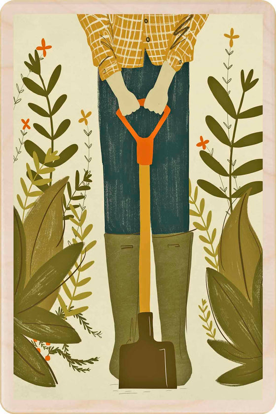GARDENER wooden postcard