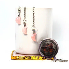 Rose Quartz Crescent Moon Crystal Tea Infuser