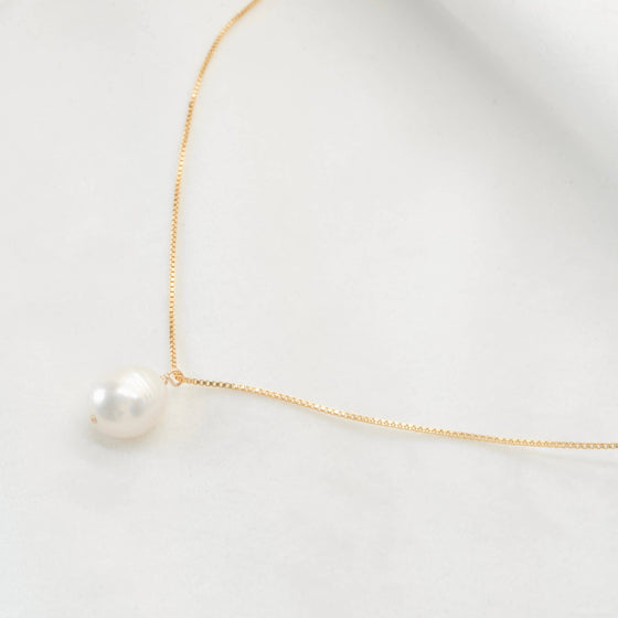 Single Pearl Baroque Necklace: 20"