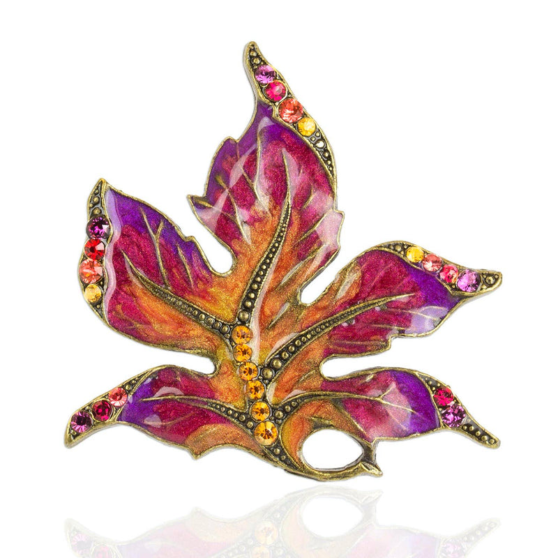 Kaeda Crystal Maple Leaf Brooch
