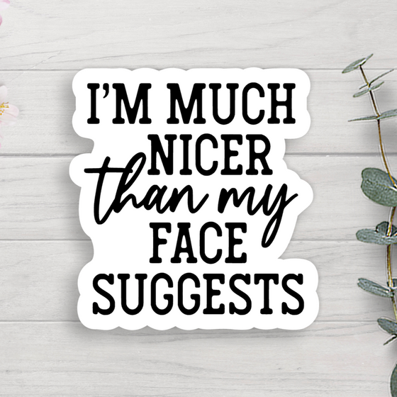 Nicer Than My Face Suggests Vinyl Sticker