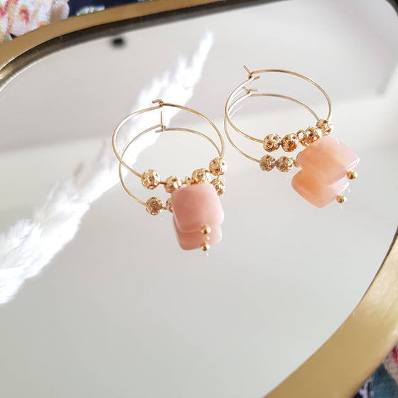 Peach Moonstone Earrings