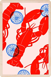 PINK LOBSTER wooden postcard