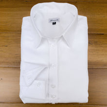  Grenouille Relaxed Fit Long Sleeve White Basket Weave Shirt