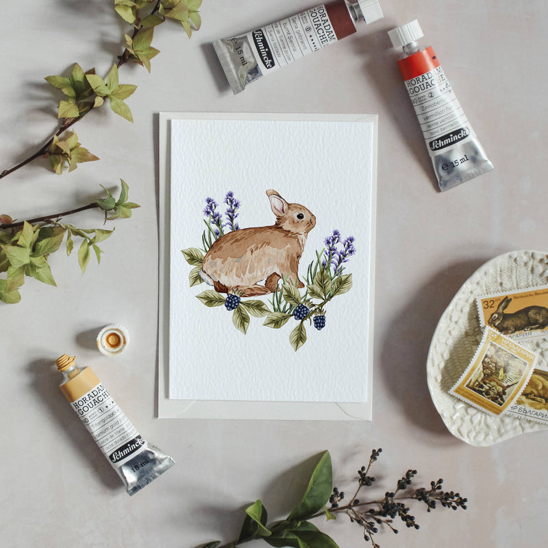 Wild Rabbit Greetings Card