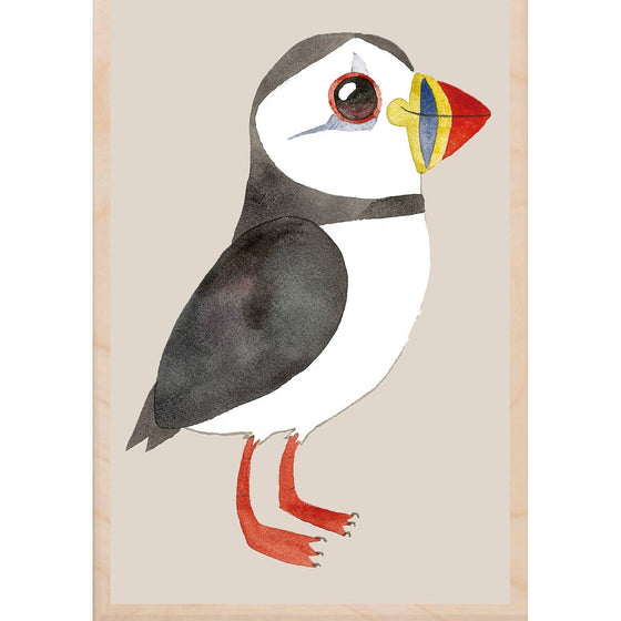 PUFFIN wooden postcard Matt Sewell Birds™