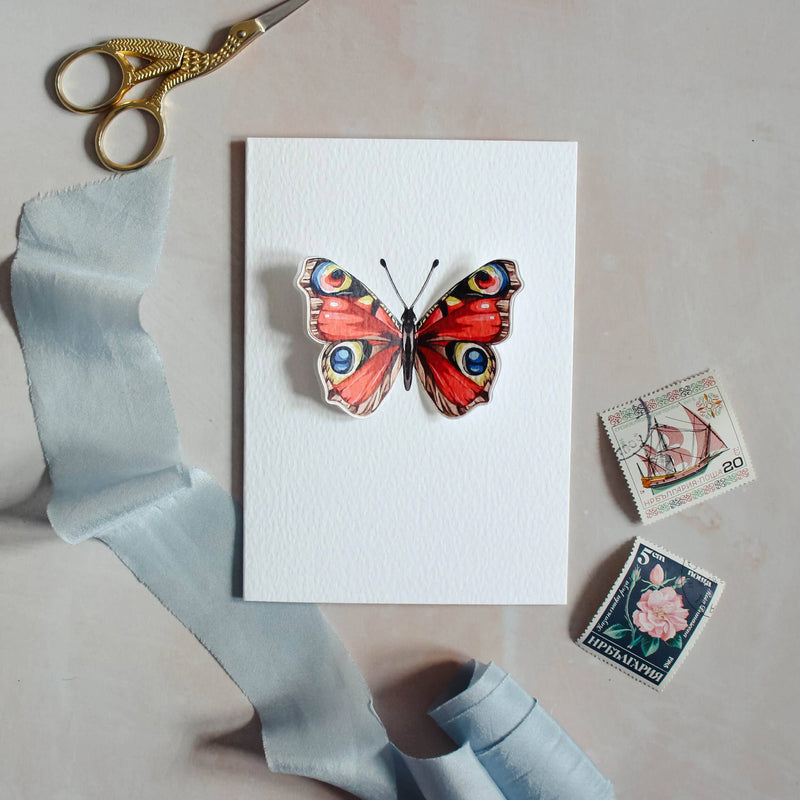 Peacock Butterfly 3D Greetings Card