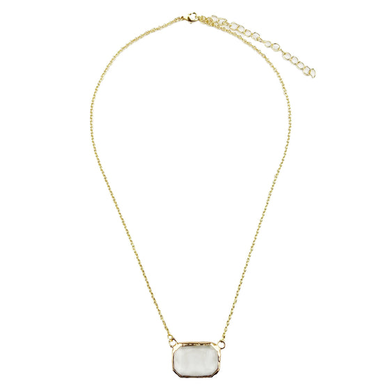 Gold Chain Necklace with Square Pendant