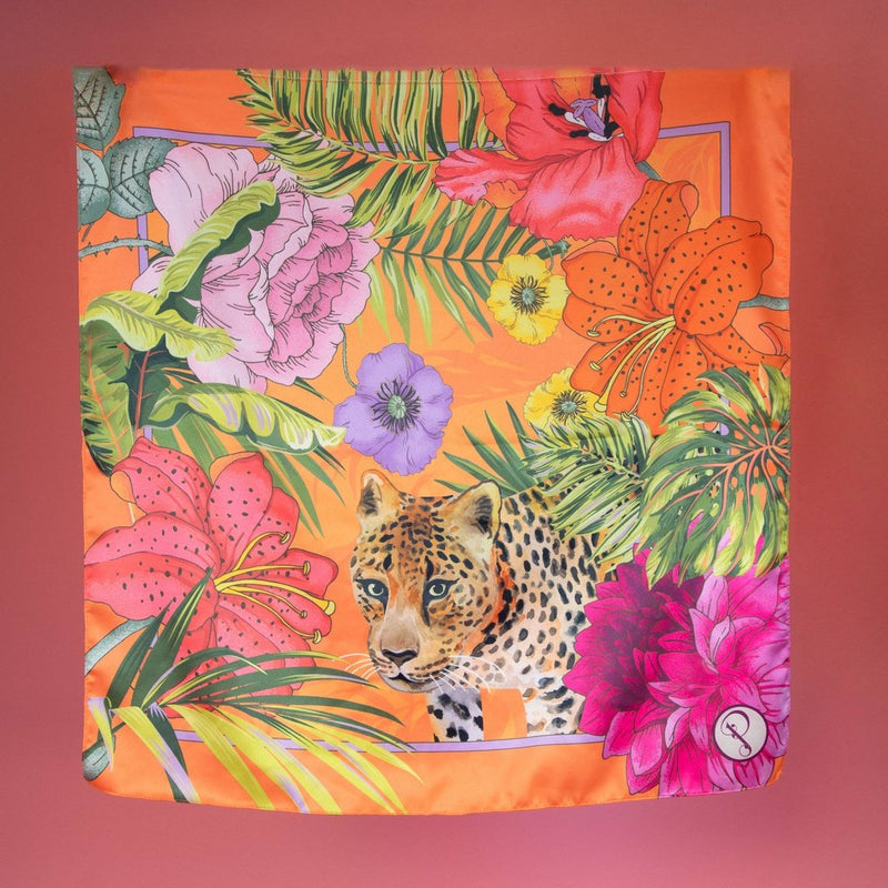 Small Satin Square Blooming Jungle