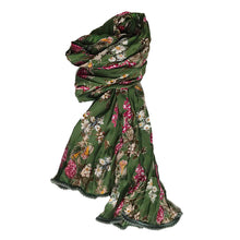  Crinkled Cotton Scarf - Trumpet Green