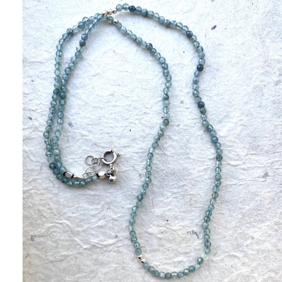 Blue Tourmaline Faceted Beaded Necklace