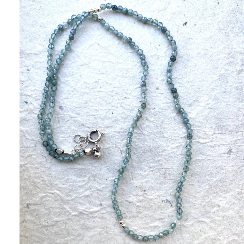Blue Tourmaline Faceted Beaded Necklace