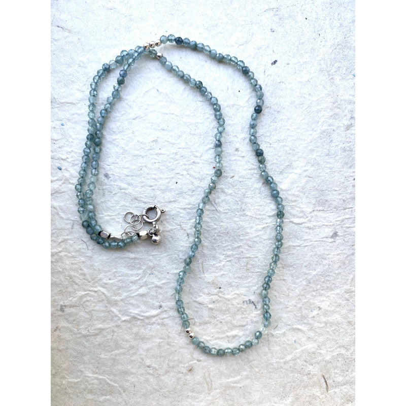 Blue Tourmaline Faceted Beaded Necklace