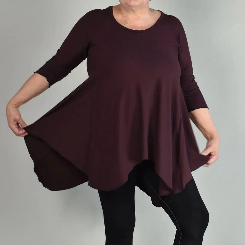 HILINE bias flared tunic