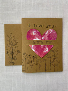  Seed Heart Card "I love you”