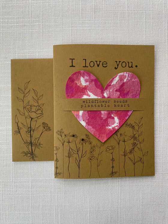 Seed Heart Card "I love you”