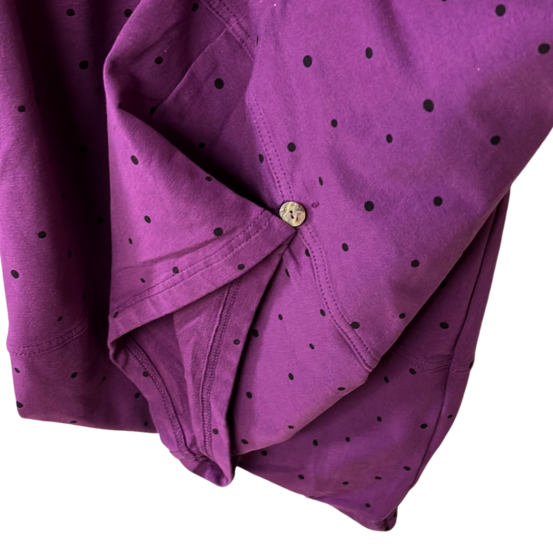 Lantern Pants with Button Leg in Dots
