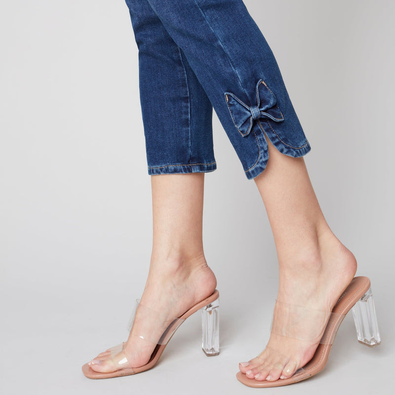 Crop Jean with Bow Indigo