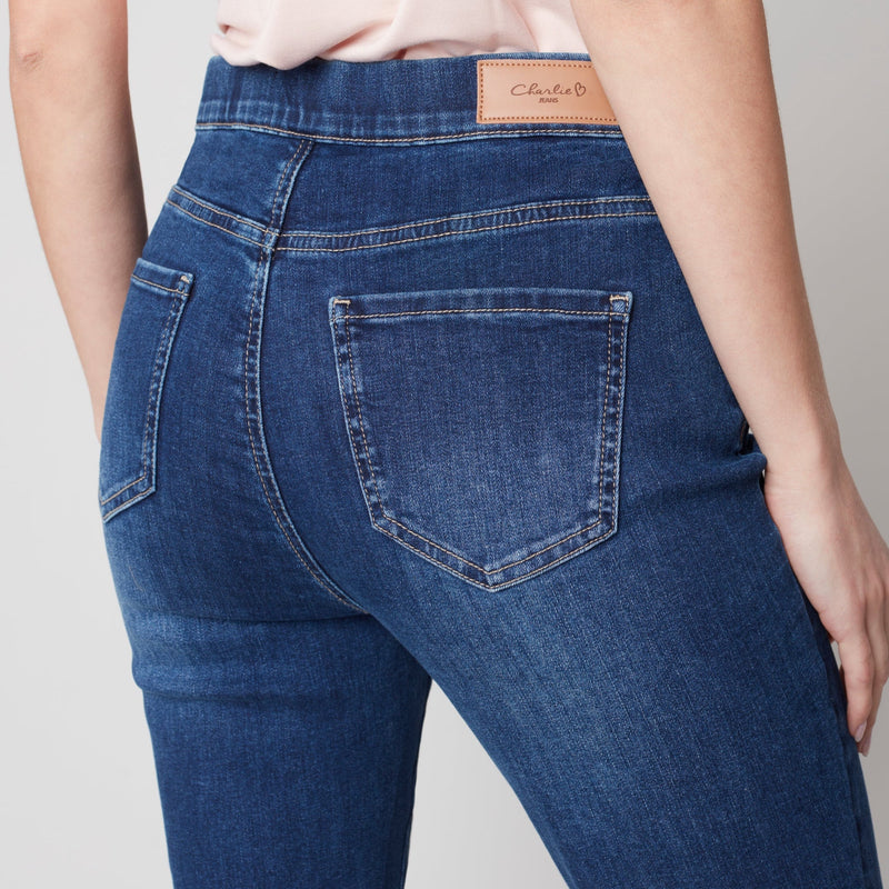Crop Jean with Bow Indigo
