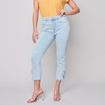 Jean with Bow in Bleached Out Blue
