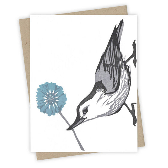 Bachelor Button Nuthatch Card
