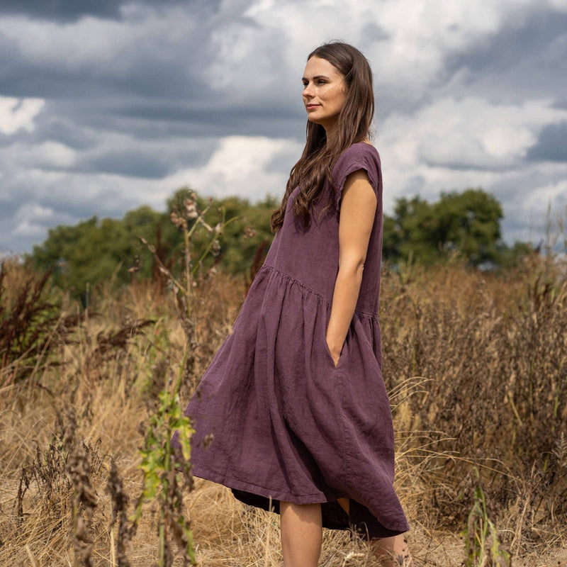 Organic 100% Linen Smock Dress – CECILIA