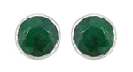 Emerald 925 Sterling Silver Stud Earrings