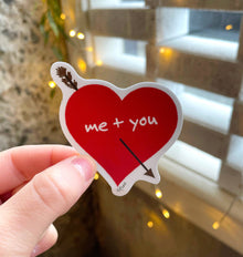  Valentine Heart Love Sticker ~ Cupid's Arrow