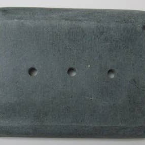Soapstone Grey Rectangle Concave Grey 3 Hole Soap Dish