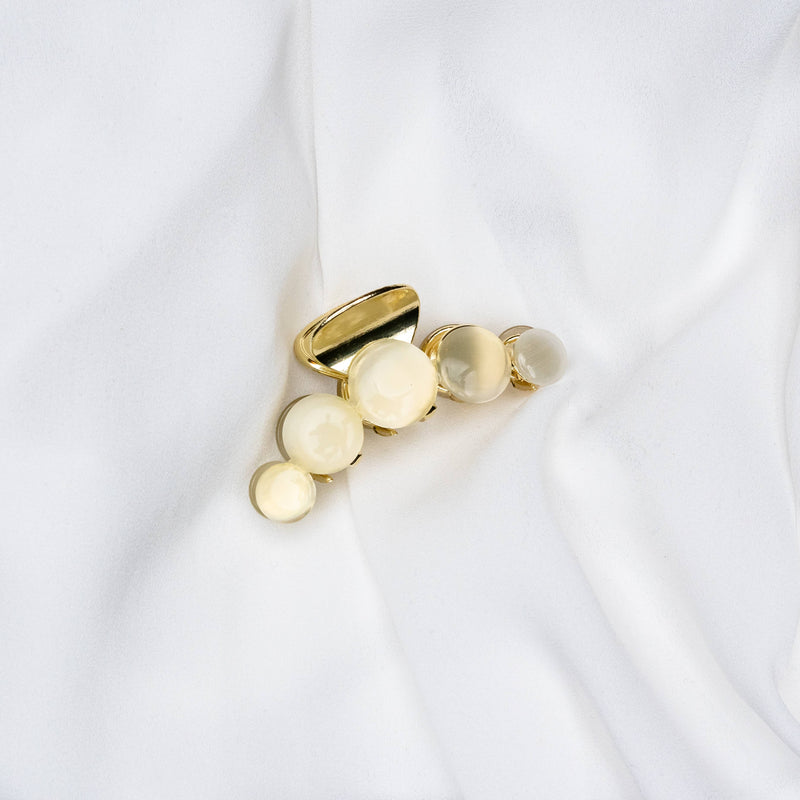 Luxurious Metal Opal Hair Clip Small