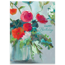  RED FLOWERS IN A VASE | CARTE BIRTHDAY CARD