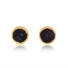  Raw uncut Amethyst Ear Tops 18K gold fill