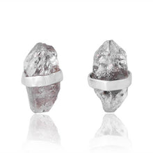  Raw-cut Herkimer Tops, Rhodium finish