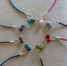  Flower Charm Leather Bracelet