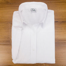  Cap Sleeve White Stripe Seersucker Shirt