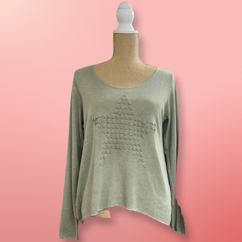 Round Neck Top with Printed Star