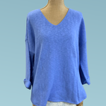 V-Neck Tunic Slub Sweater