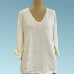 V-Neck Tunic Slub Sweater