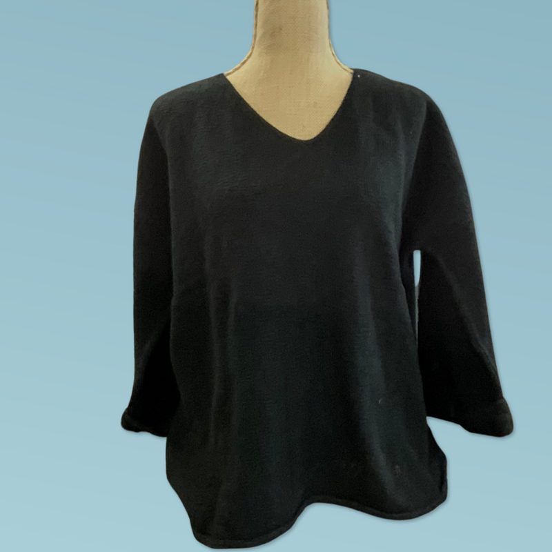 V-Neck Tunic Slub Sweater